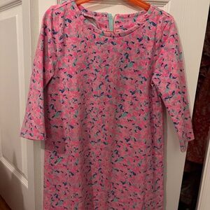 Vineyard Vines girls M 10/12 pink dress 3/4 sleeves